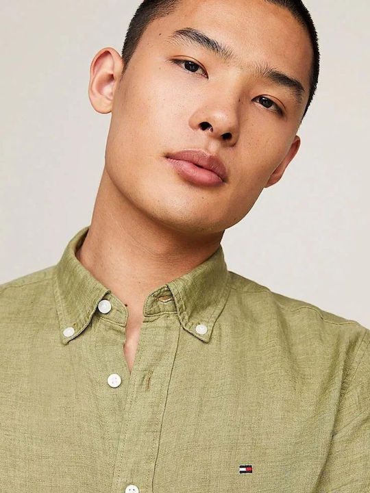 TOMMY HILFIGER Pigment dyed linen rf shirt
